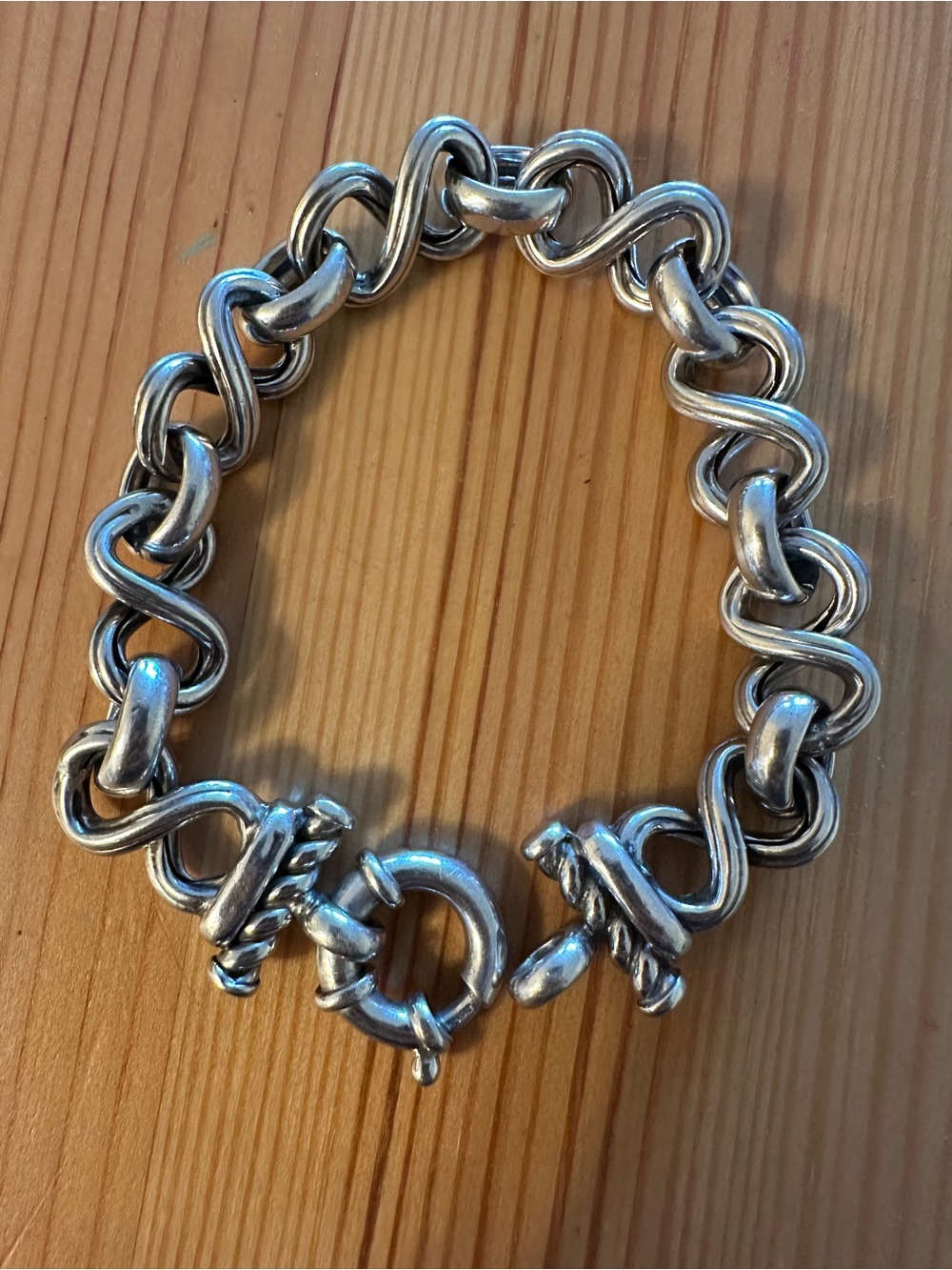 Vintage Chunky Sterling Bracelet 8” - Picture 6 of 6